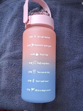 Pink to Blue Ombre Motivational Water Bottle